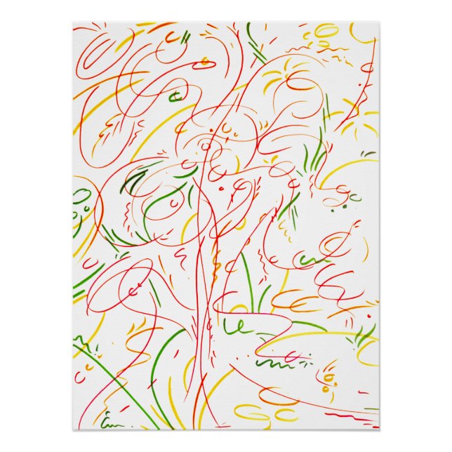 Póster Traits en boucles colorées (Anverso)