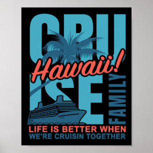 Póster Traje A juego de crucero familiar de Hawái Lindo h