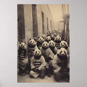Póster Traje a rayas vintage con estampado de prisión de 