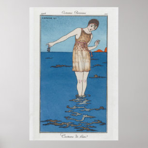 Póster traje de baño parisino