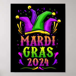 Póster Traje de Bufón de Mardi Gras Niñas Niños Hombres M