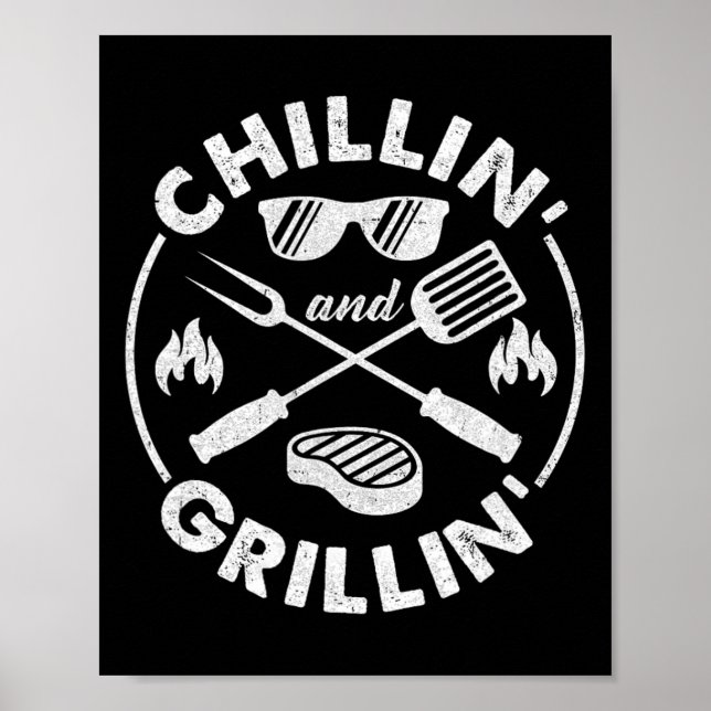Póster Traje de Chillin y Grillin Divertido Papá Asando a (Frente)