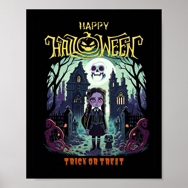 Póster Traje De Disfraces De Halloween De Miércoles Para  (Frente)
