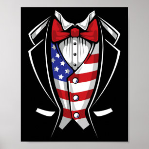 Póster Traje de EEUU Esmoquin Patriótico 4 de Julio Bande