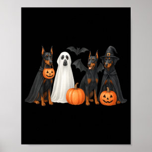 Póster Traje de Halloween de Doberman Diversión Doberman 