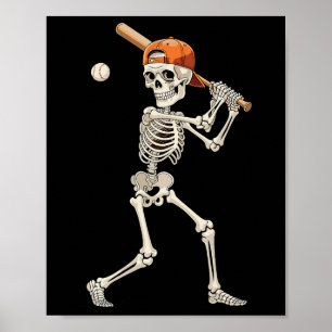 Póster Traje de Halloween de esqueleto divertido para hom