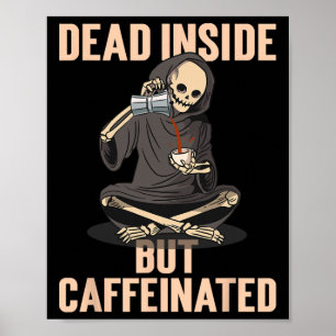 Póster Traje de Halloween de esqueleto Latte Muerto por d