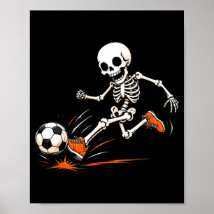 Póster Traje de Halloween de fútbol de esqueleto 