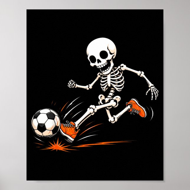 Póster Traje de Halloween de fútbol de esqueleto  (Frente)