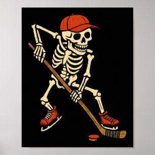 Póster Traje de Halloween de hockey sobre hielo esqueleto