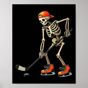 Póster Traje de Halloween de hockey sobre hielo esqueleto