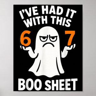 Póster Traje de Halloween de meme 67 6 7 Hoja divertida d