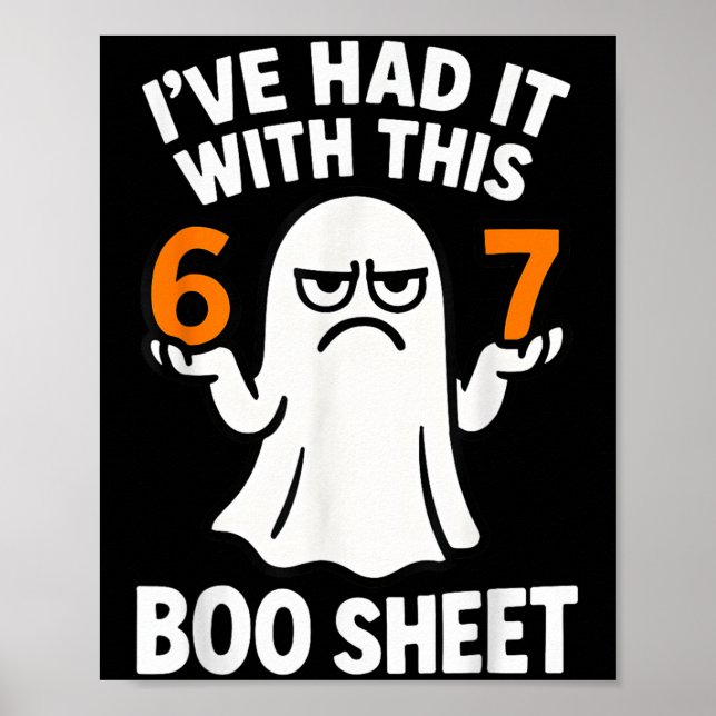 Póster Traje de Halloween de meme 67 6 7 Hoja divertida d (Frente)