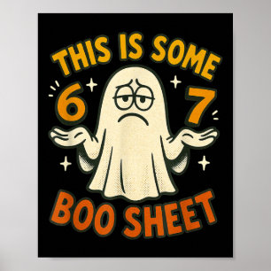 Póster Traje de Halloween del meme 67 6 7 Hoja divertida