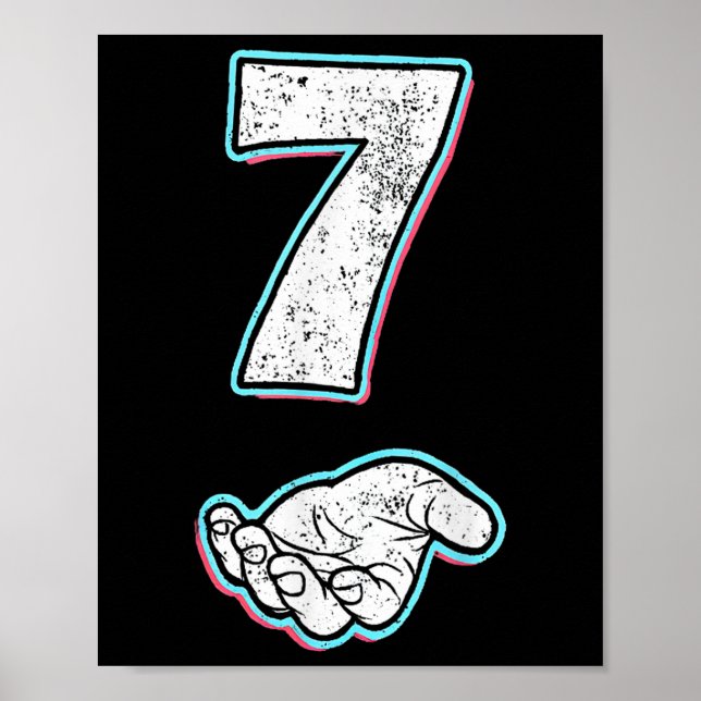 Póster Traje de Halloween Número 7 Coincidente 67 Meme Ho (Frente)