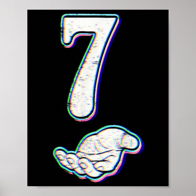 Póster Traje de Halloween Número 7 Coincidente 67 Meme Ho (Frente)