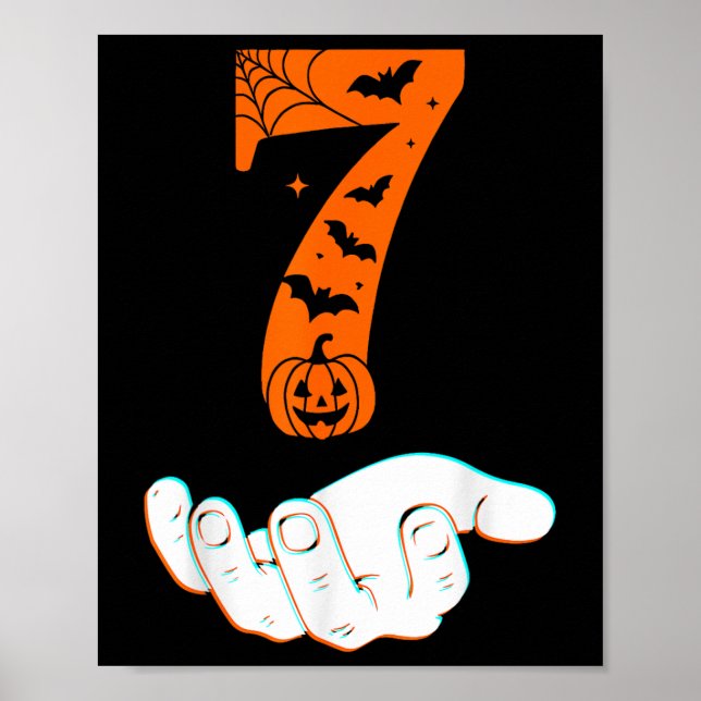 Póster Traje de Halloween Número 7 Coincidente 67 Meme Ho (Frente)