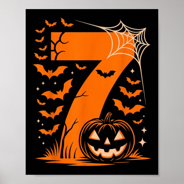 Póster Traje de Halloween Número 7 Coincidente 67 Meme Ho (Frente)