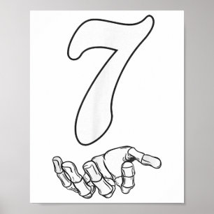 Póster Traje de Halloween Número 7 Coincidente 67 Meme Ho