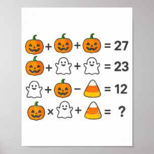 Póster Traje de Halloween para profesor de matemáticas de