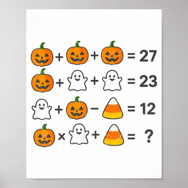 Póster Traje de Halloween para profesor de matemáticas de (Frente)