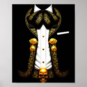 Póster traje de mariachi mexicano divertido charro mexica