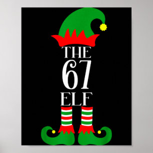 Póster Traje de Navidad de 67 duendes Pijama 67 Meme Gen 