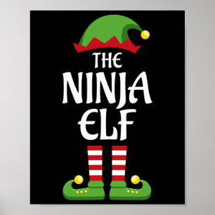 Póster Traje de Navidad de Grupo Familiar Elfo Ninja a Ju