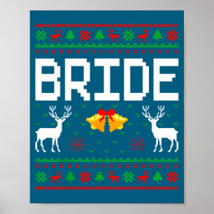 Póster Traje de Navidad feo para pareja de recién casados