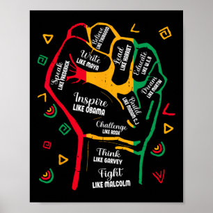 Póster Traje de Puño del Mes de la Historia Negra para Mu