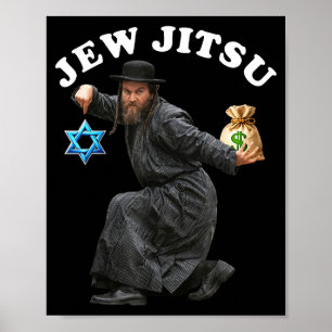 Póster traje judío ropa hanukkah rabino danza horah