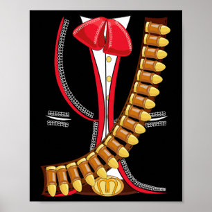 Póster Traje Mexicano Charro Mariachi Cinco De Mayo Camis