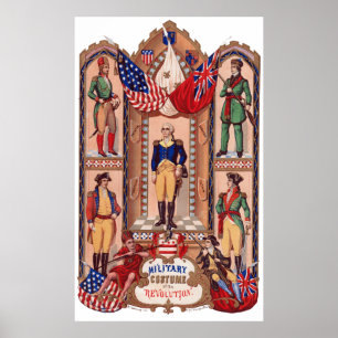 Póster Traje militar de la guerra revolucionaria 1855