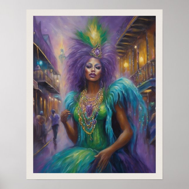 Póster Traje para la cabeza de la mujer mardi gras (Frente)