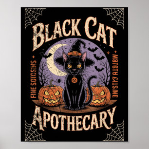 Póster Traje Retro Y Halloween Gato Negro M Boticario 1