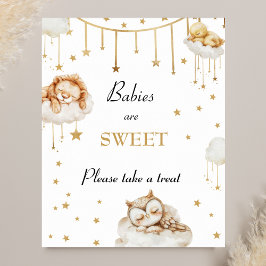 Póster Trajes de Baby Shower Celestiales de Oro dulce