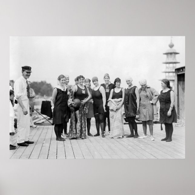 Póster Trajes de baño antiguos, años 1910 (Frente)