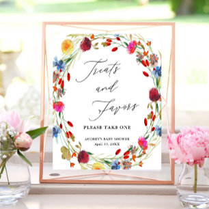 Póster Trajes de flores silvestres y pantalla de ducha fa