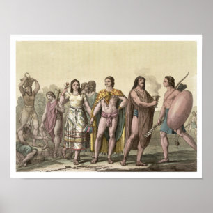 Póster Trajes de los mexicanos (grabado del color)