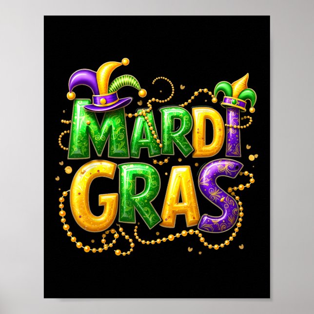 Póster Trajes Mardi Gras 2025 Para Hombres Mujeres (Frente)