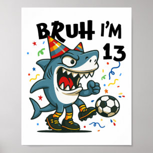 Póster Tralalero Tralala Cerebro Italiano Podrido Fútbol