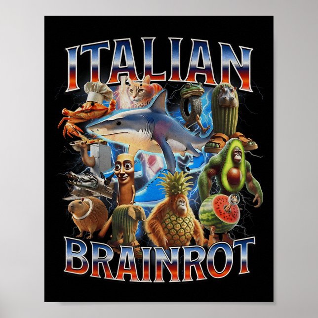 Póster Tralalero Tralala Divertido Brainrot Italiano Meme (Frente)