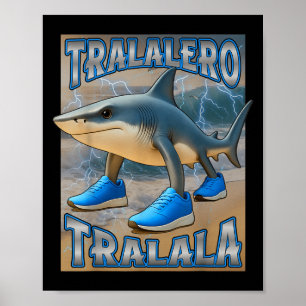 Póster Tralalero Tralala Italiano Brainrot Meme Cumpleaño