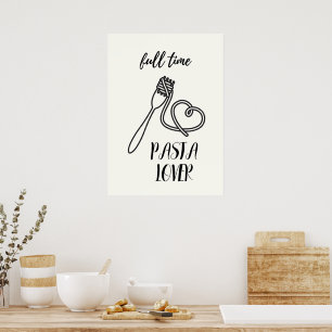 Póster Tramante de pasta a tiempo completo