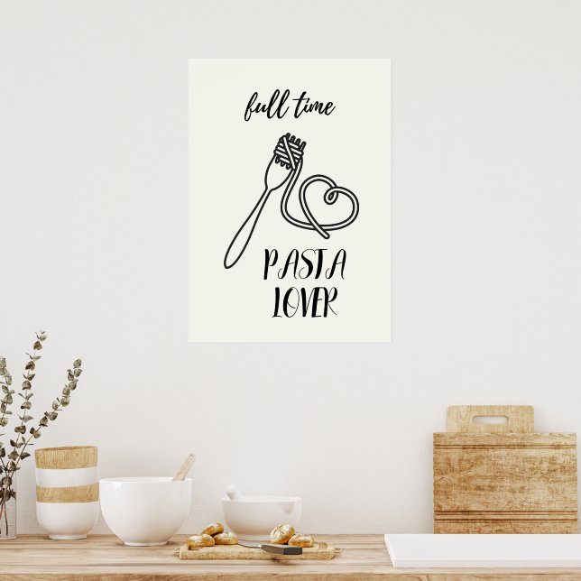 Póster Tramante de pasta a tiempo completo (Cocina)