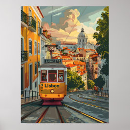 Póster Tramlines de Lisboa: Navegando por el horizonte de