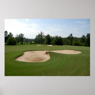 Póster trampa de arena del campo de golf