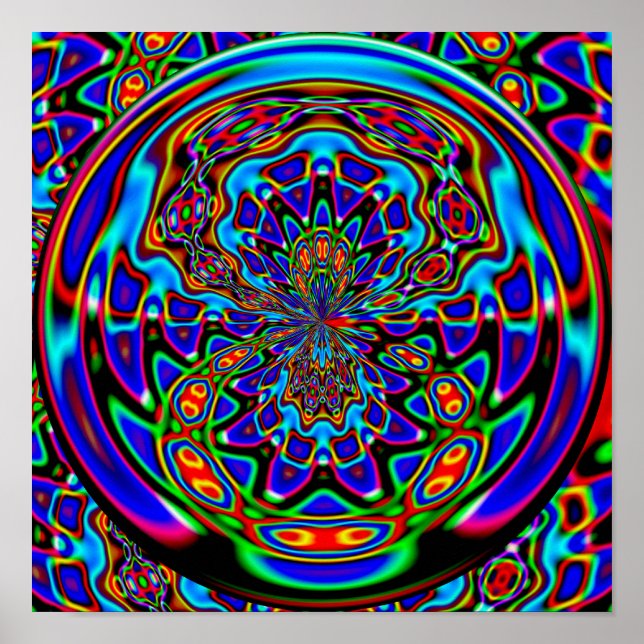 Póster Trampa de Venus Abstracto Digital (Frente)