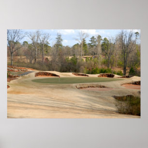 Póster Trampas de arena de campo de golf