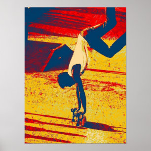 Póster Trampolín de patinaje para deportes extremos estil